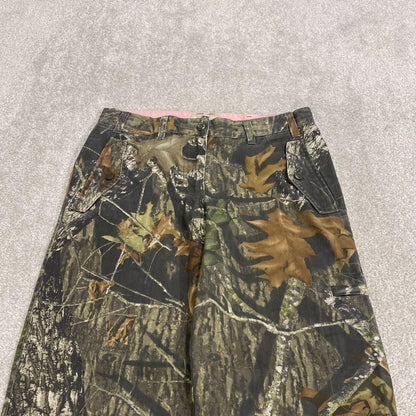 Mossy Oak baggy camo cargo pants y2k wide leg khaki Leaf camouflage utility hunting cargos