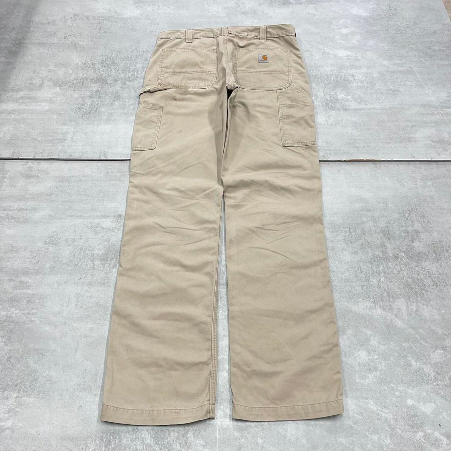 Mens Carhartt carpenter trousers W34 L34 beige skater cargos