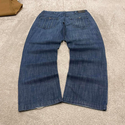 Sean John jeans W38L33 loose blue denim y2k style skater pants casual wear autumn