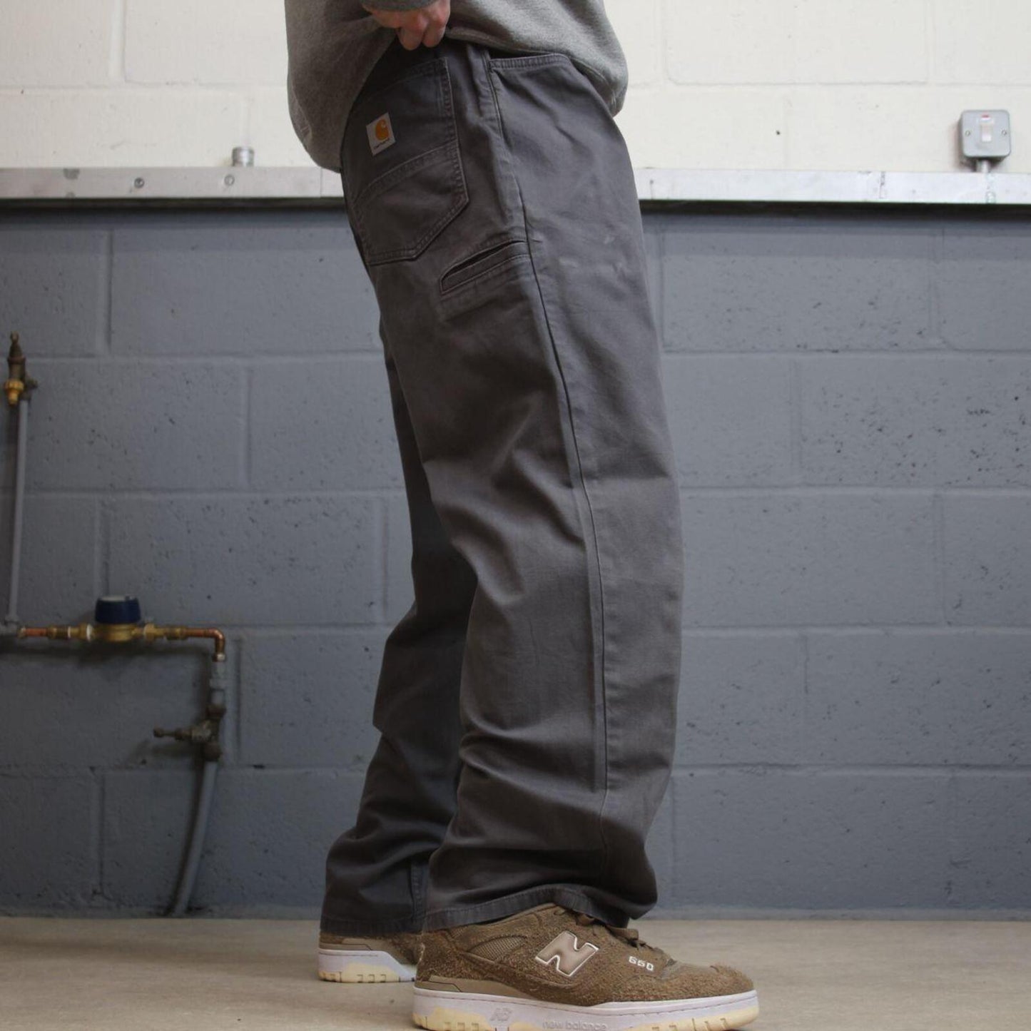 Carhartt carpenter jeans relaxed fit grey Loose canvasy skate style work pants