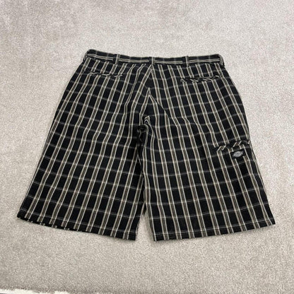 Dickies baggy checkered shorts carpenter black Check surf style skater shorts long wide leg