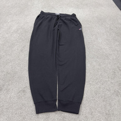Y2K champion jogging bottoms black XXL Loose leg casual 2000s style joggers