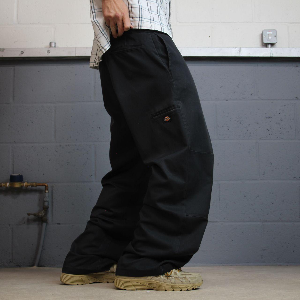 Dickies baggy double knee pants y2k black Loose fit wide-leg chino surfer skate trousers