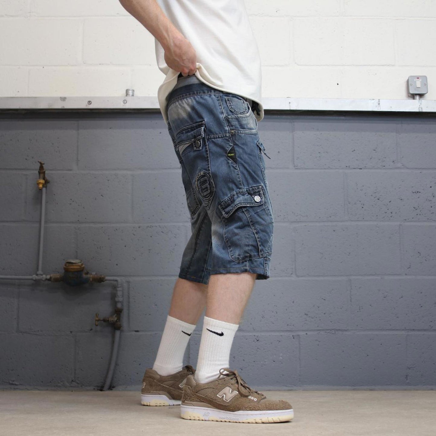 Blue denim Police jorts W32