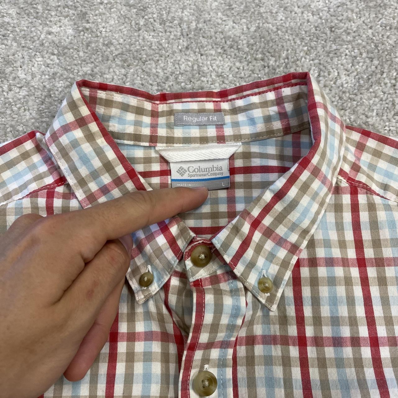 Columbia checkered short sleeve shirt y2k Festival style button down summer shirt