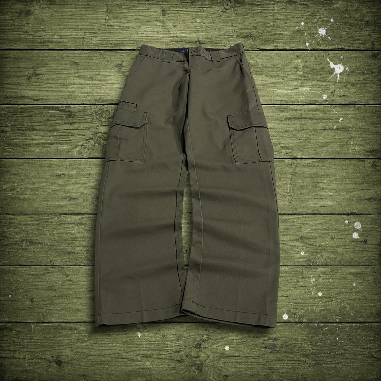 Dickies cargo pants y2k green Slim straight leg chino skater style trousers