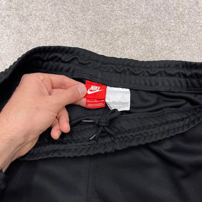 Black Nike trackies XL y2k style joggers print Swoosh logo gym wear track pants