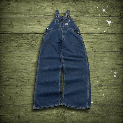 Carhartt denim dungarees y2k blue overalls Loose festival / skate wear bib & brace utility workwear