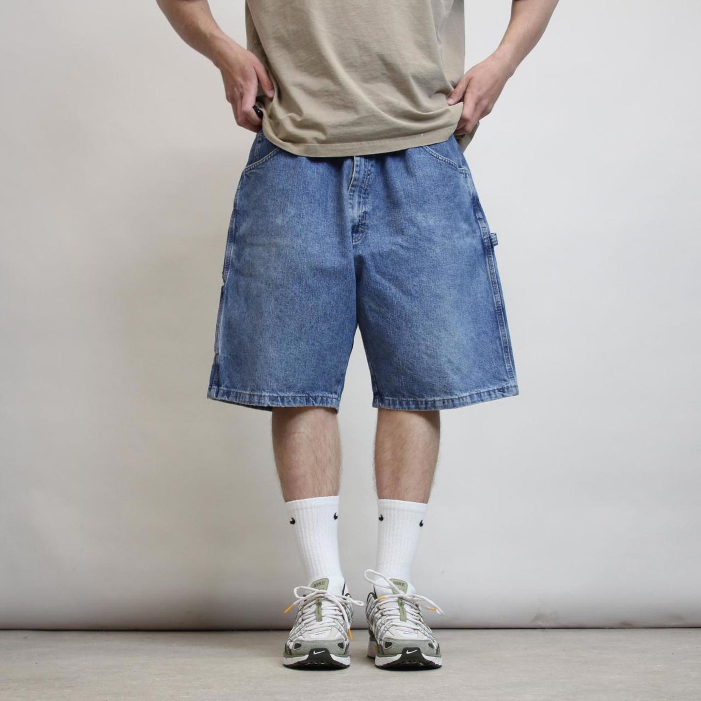 Mens baggy Wrangler carpenter jorts W40 Loose long denim skate shorts