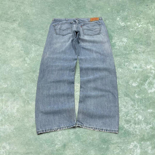 Y2k Levi's 505 jeans blue W38 Straight leg denim pants red tab logo