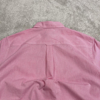 CHAPS checkered short sleeve shirt pink Surf style check shirt summer festival