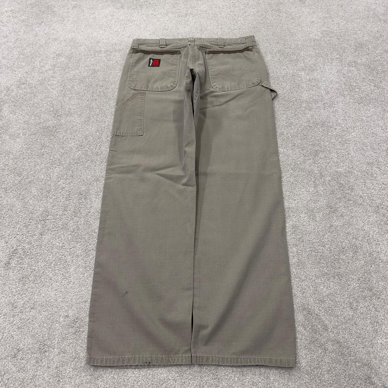 wrangler carpenter pants y2k cargo khaki Loose leg 2000s style canvasy skater work pants