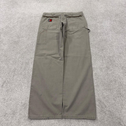 wrangler carpenter pants y2k cargo khaki Loose leg 2000s style canvasy skater work pants