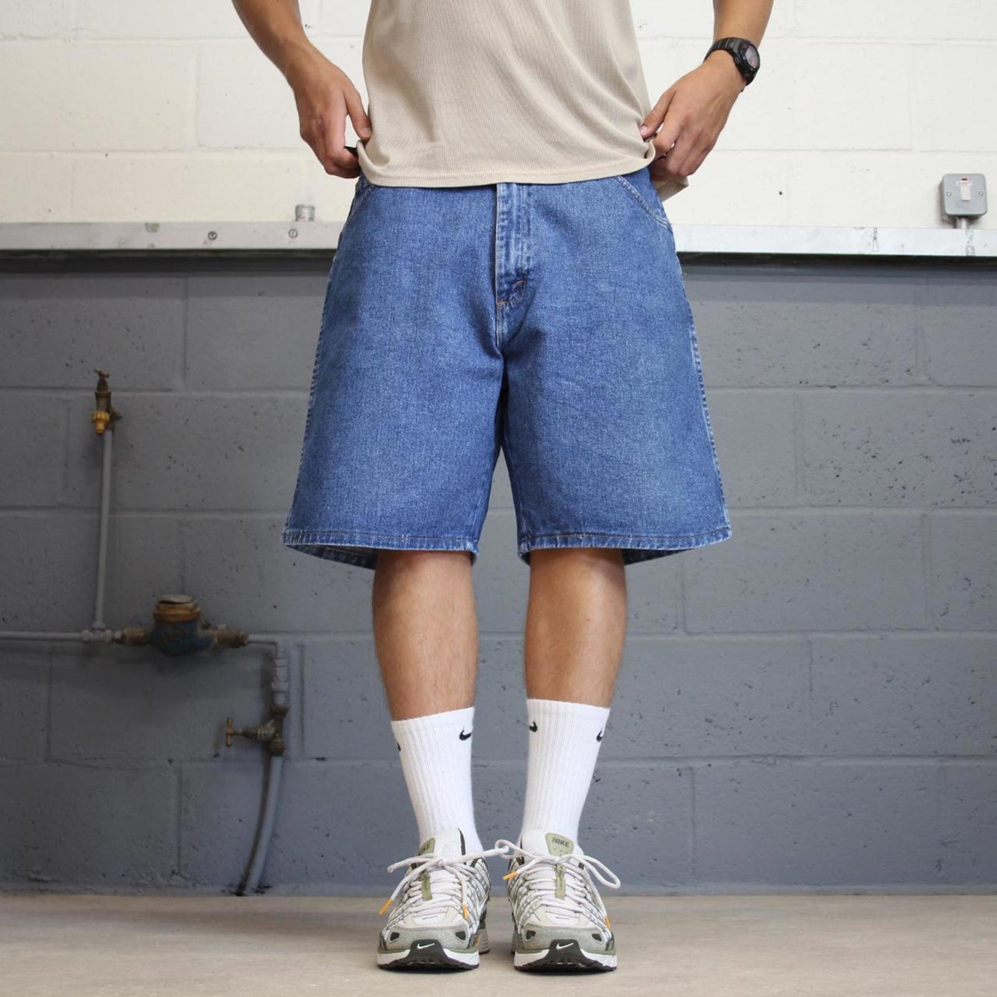 Mens baggy Wrangler jorts W38