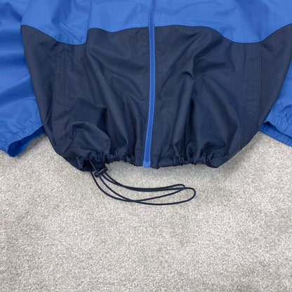 Blue Navy Columbia technical jacket M men's y2k style unlined hooded adjustable windbreaker autumn