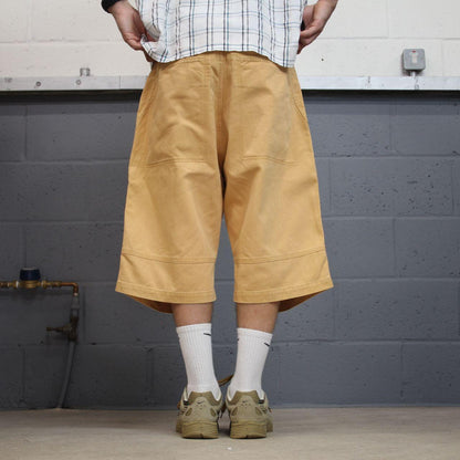 Vintage Girbaud baggy Y2K shorts loose yellow Skater / surf style long leg shorts