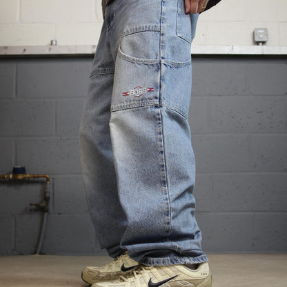 Vintage BOSS baggy carpenter jeans y2k W32L32 blue Loose thick denim skater style pants