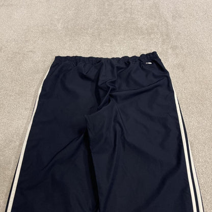 Y2K Adidas tracksuit bottoms loose navy Floaty embroidered lined side stripe track pants