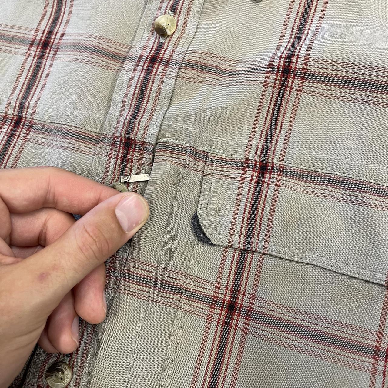 North Face checkered short sleeve shirt khaki TNF surf style check shirt button down summer
