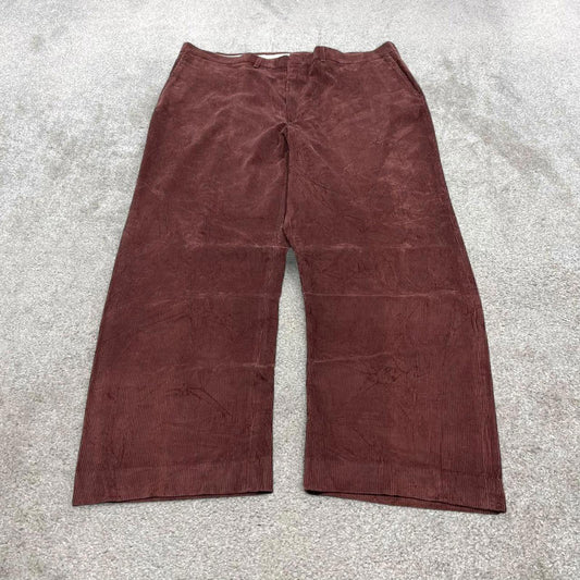 Vintage baggy corduroy trousers wide wale burgundy Haggar W40L30 loose jumbo cord pants 90s skate