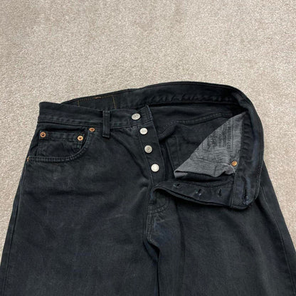 Vintage Y2k Levi's 517 jeans black 90s casual denim pants red tab logo UK made