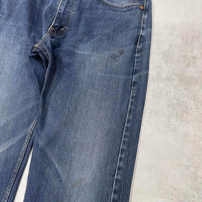 Levis 505 jeans blue loose W36L36 straight leg y2k style pants red tab logo