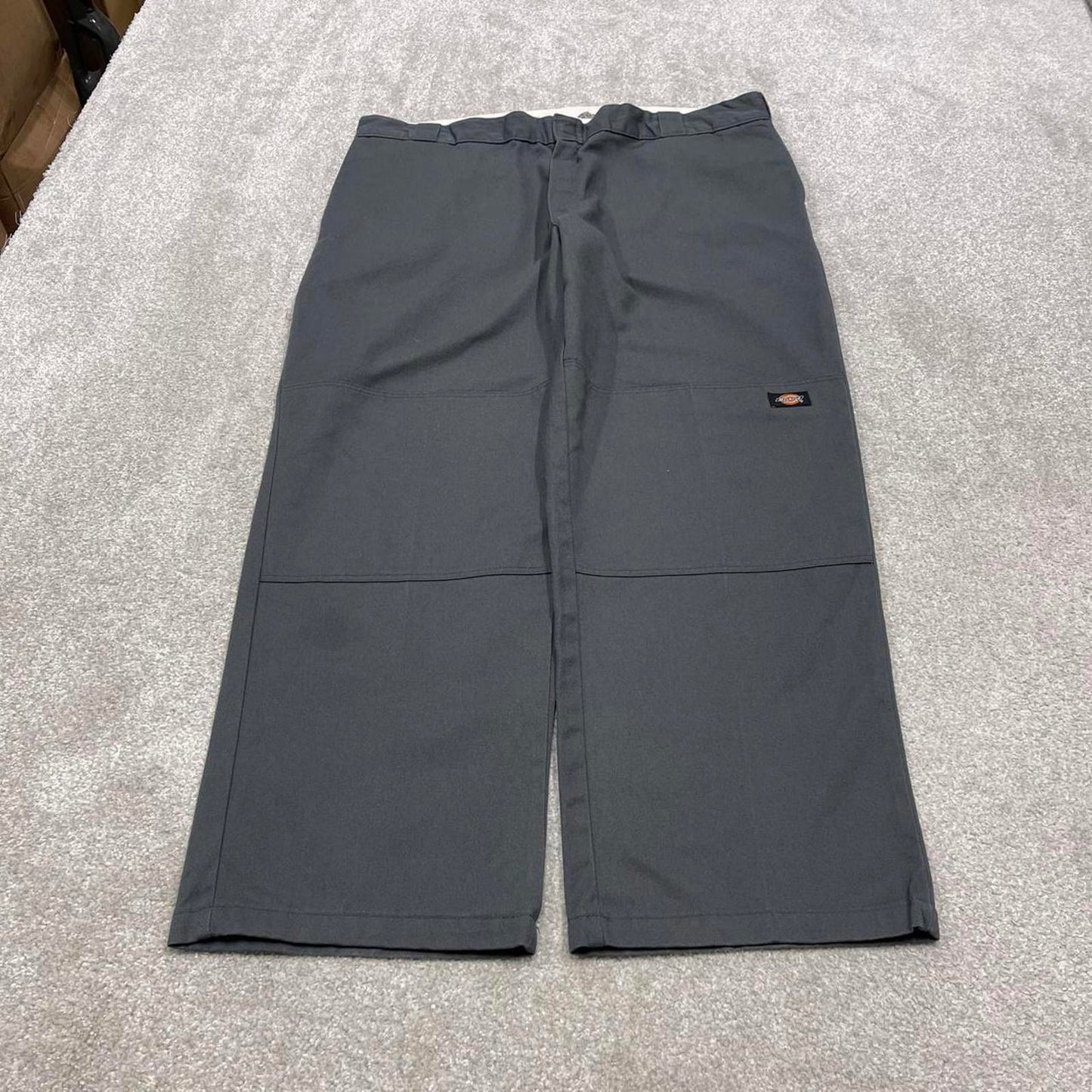 Y2k baggy fit Dickies double knee work pants grey Loose wide-leg chino style skate trousers