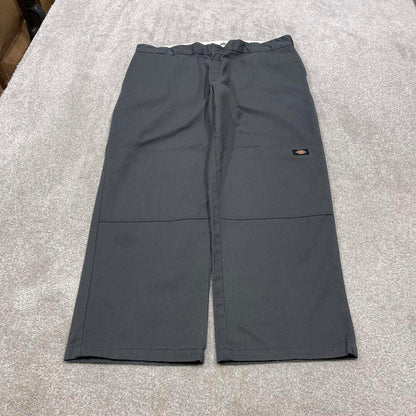 Y2k baggy fit Dickies double knee work pants grey Loose wide-leg chino style skate trousers
