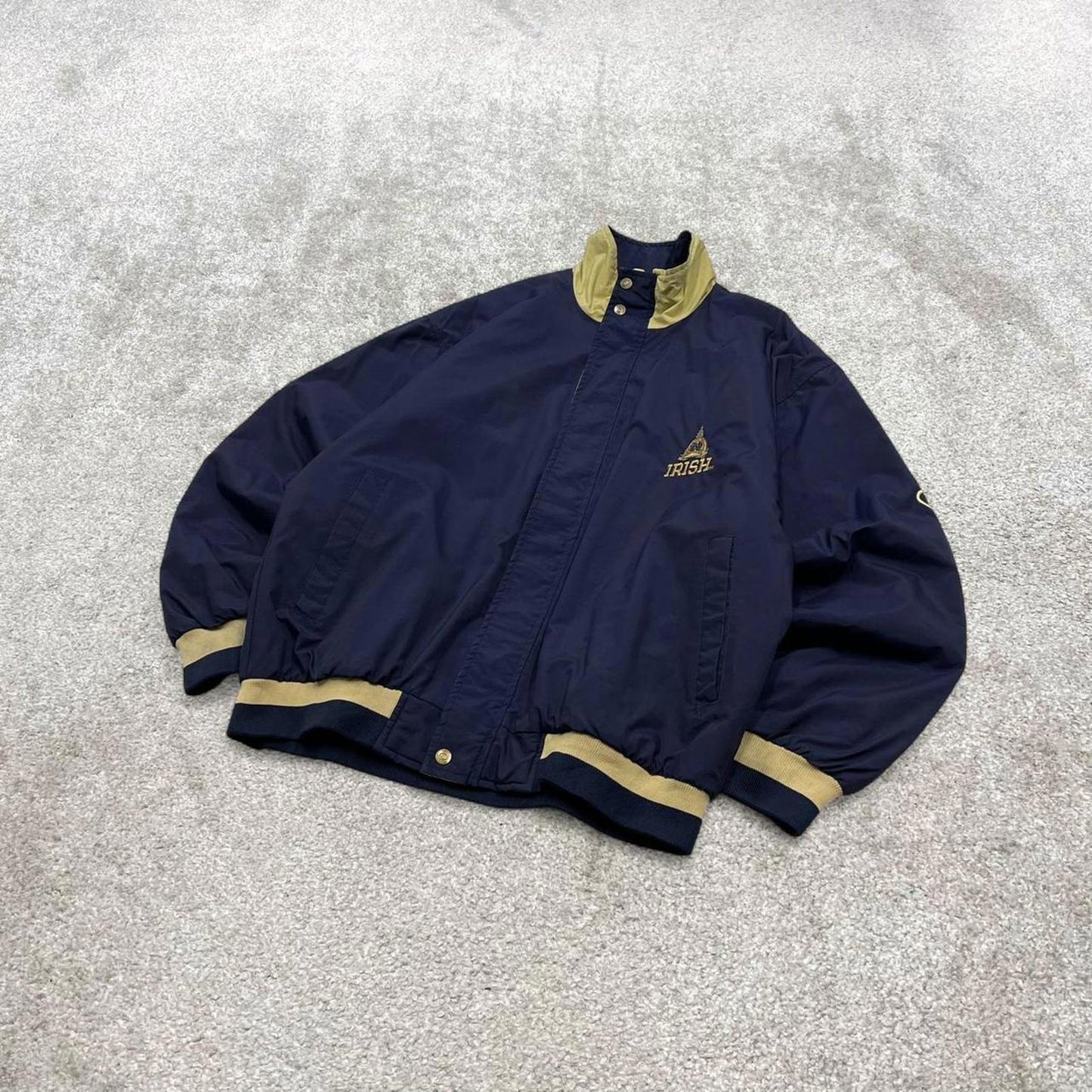 Vintage Champion technical windbreaker jacket M mens navy y2k full zip boxy bomber coat embroidered