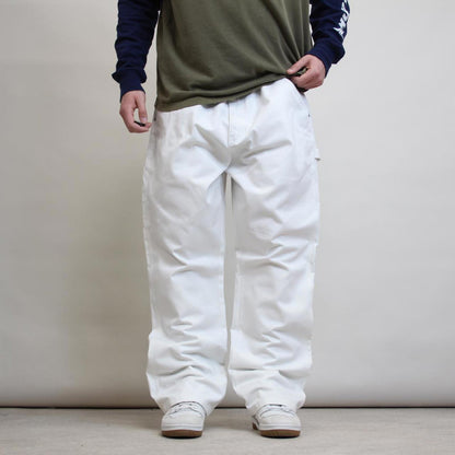 Craftsman carpenter trousers W42L32 white baggy 90s skate style painters cargo pants