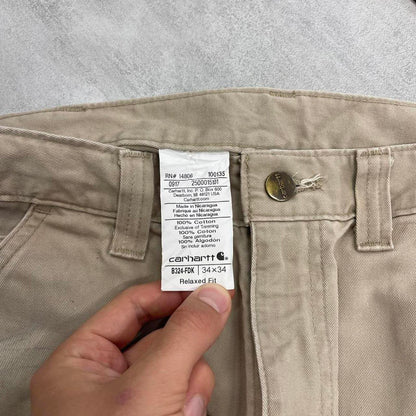 Mens Carhartt carpenter trousers W34 L34 beige skater cargos