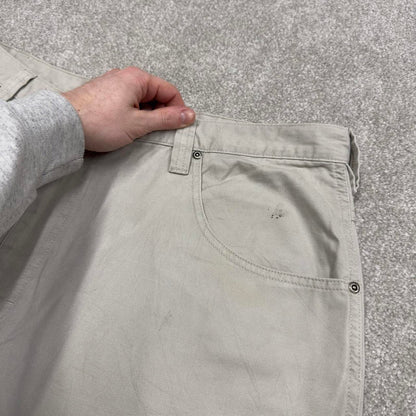Y2K baggy Wrangler carpenter pants beige Loose wide leg skater style cargo pants