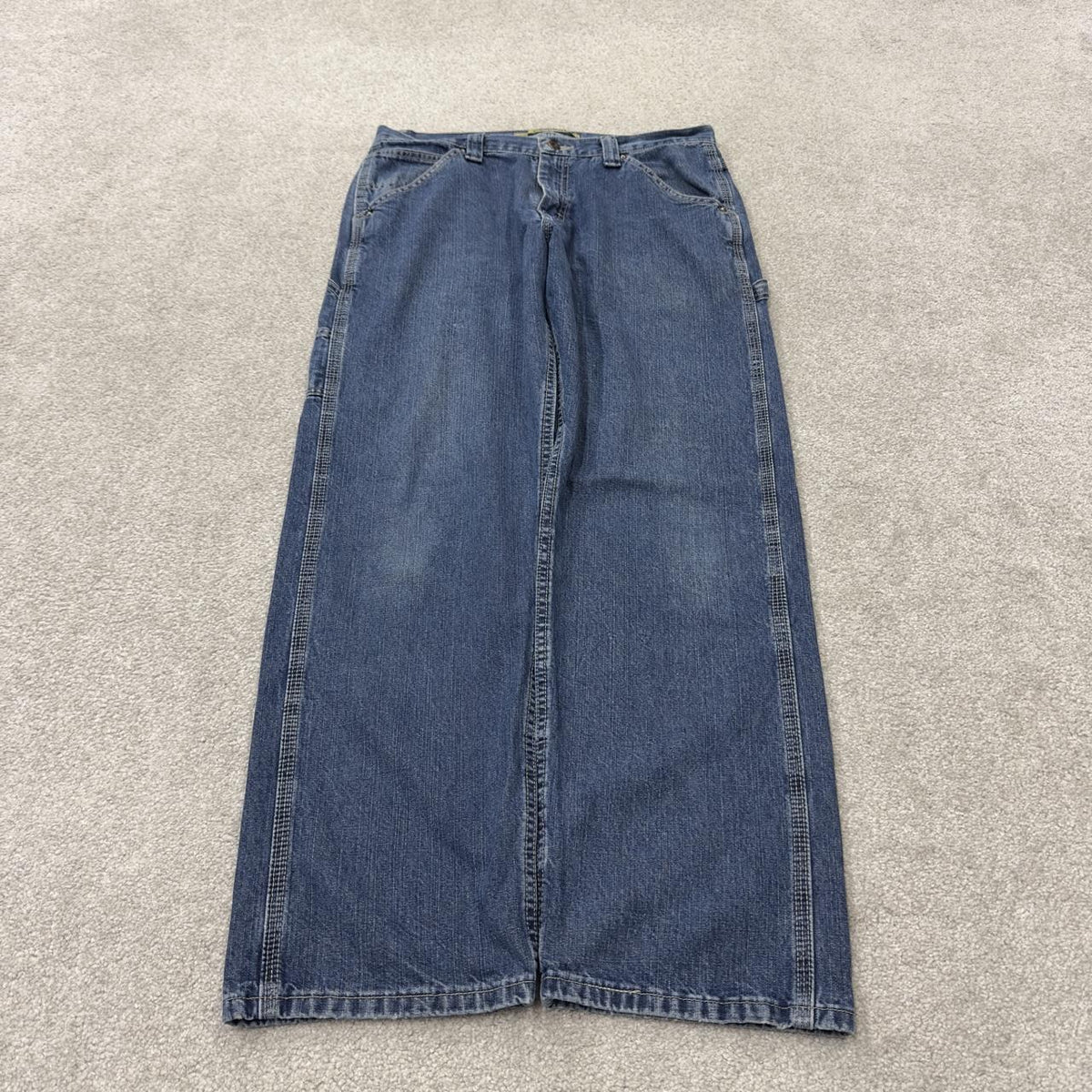 Vintage Lee carpenter jeans loose leg y2k blue Loose straight leg skater utility workwear cargo