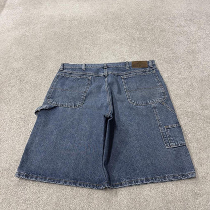 Old Mill denim cargo shorts y2k blue Loose skater style carpenter work shorts