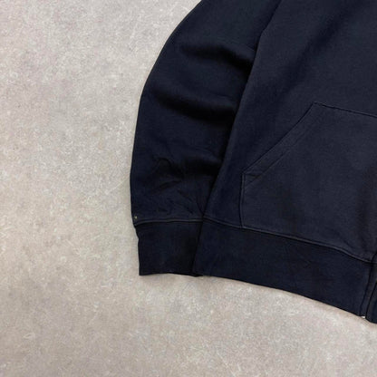 Black vintage Russel zip hoodie Medium full zip hooded sweatshirt Hooyo