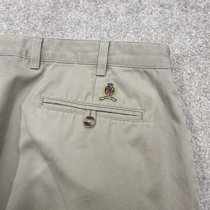 Tommy Hilfiger baggy pleated chino pants beige Loose wide leg preppy trousers