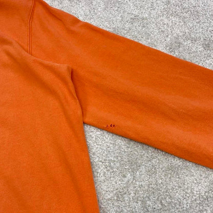 Orange Lands' End vintage Rugby Shirt Medium classic pastel colour long sleeve polo boxy fit