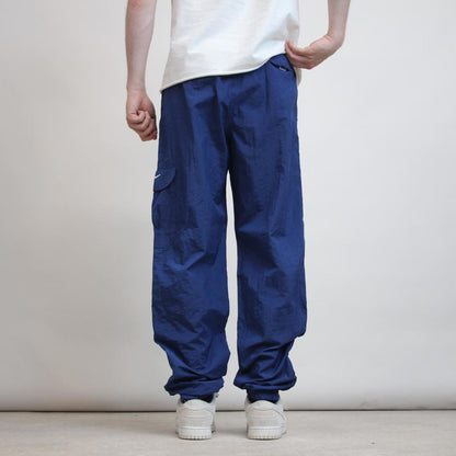 Navy Nike cargo trackies M loose floaty Y2K joggers embroidered logo