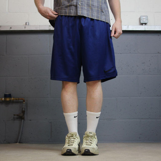 Nike sports shorts y2k loose blue Dri-Fit comfy floaty summer gym shorts