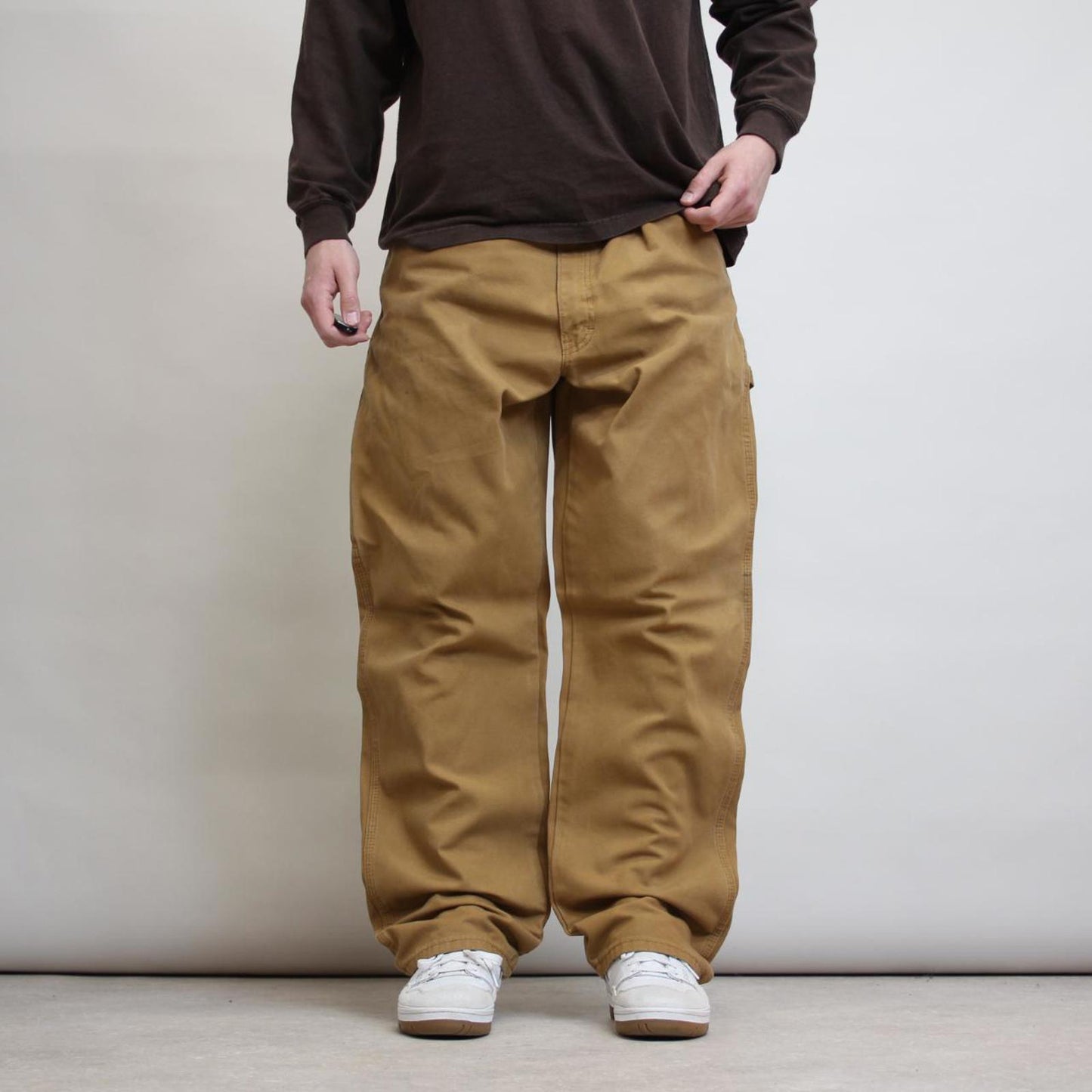 Tan Dickies carpenter jeans W40L32 Loose heavy canvas baggy cargo skate pants