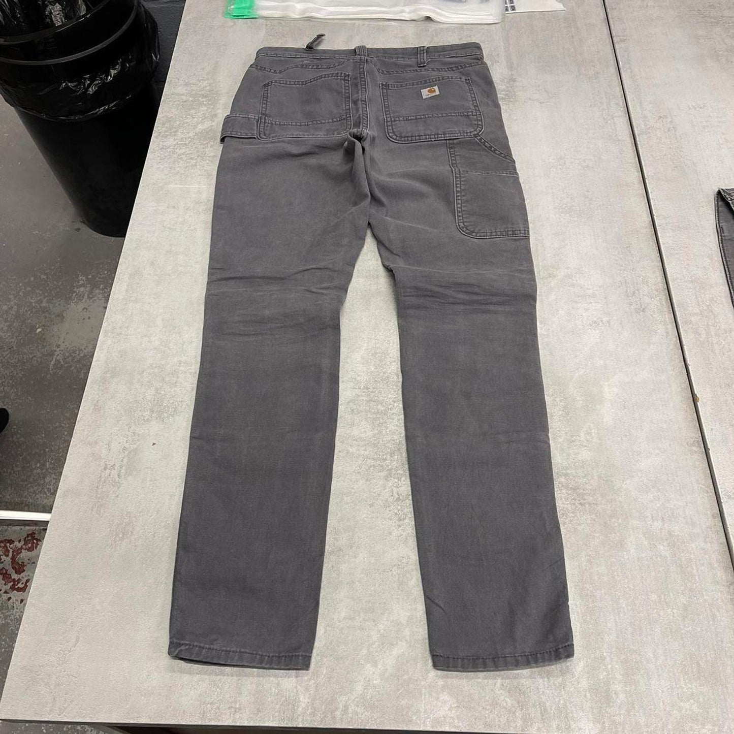 Grey Carhartt carpenter pants size 6 W30L30 slim fit cargos patch logo