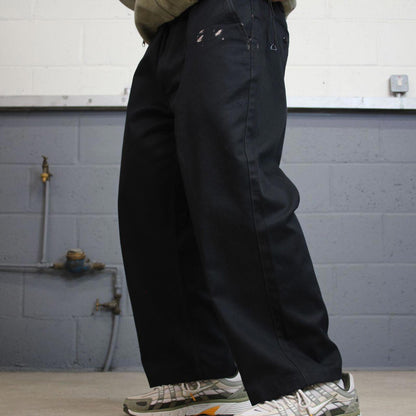 90s black Carhartt skater pants wide leg chino twill style workwear trousers W40L26