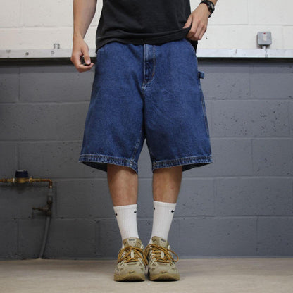 Baggy denim cargo shorts carpenter blue RK Brand loose skater style summer jorts