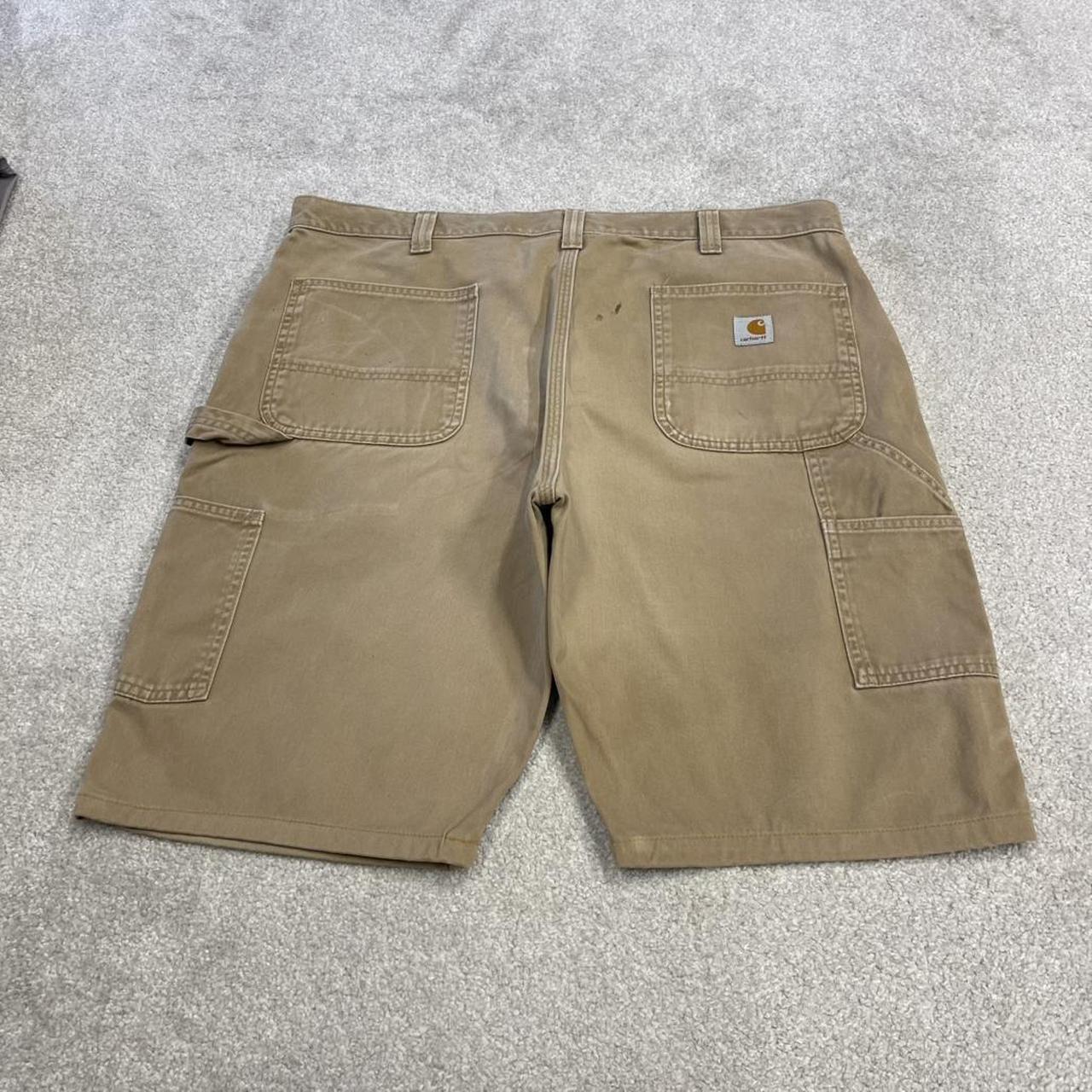 Carhartt carpenter shorts y2k tan Loose skater style canvas cargo work jorts