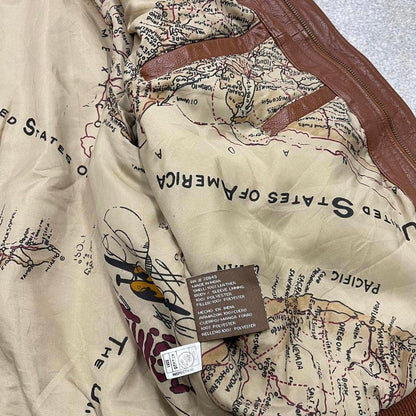 Vintage leather flight aviator jacket brown U.S. Army Air Force boxy genuine leather A-2 flying coat