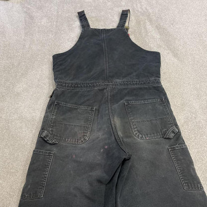 Vintage Carhartt dungarees faded black overalls Quilted bib & brace utility workwear