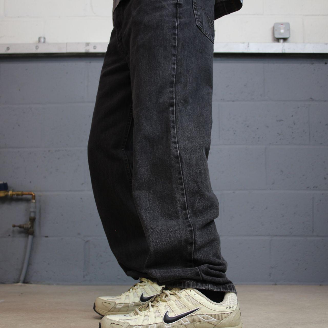 Levi’s 550 jeans y2k black denim Levi’s loose straight leg relaxed fit red tab logo pants