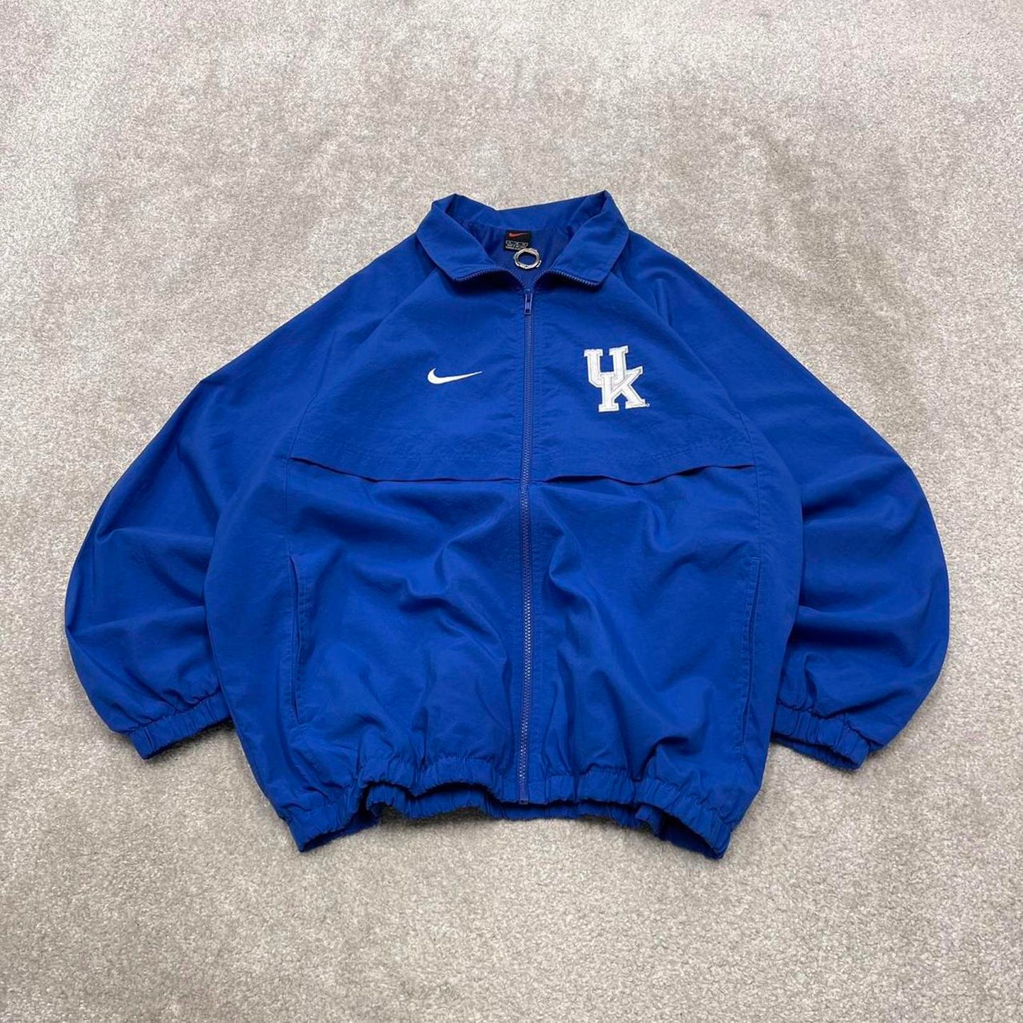 Vintage 00s Nike jacket y2k style XL men's blue full zip windbreaker coat embroidered technical