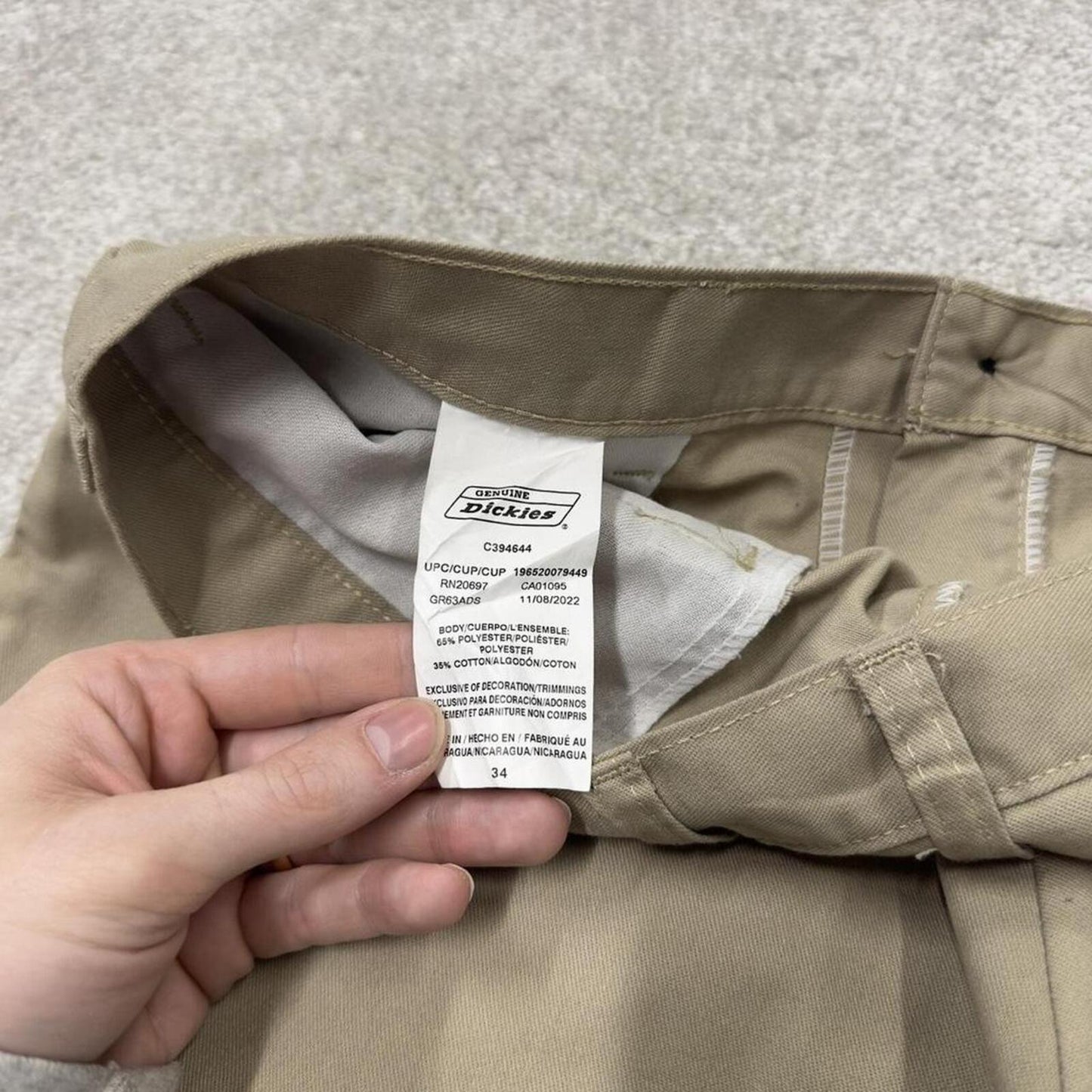 Dickies carpenter shorts long leg khaki Twill chino skater style shorts loose long leg