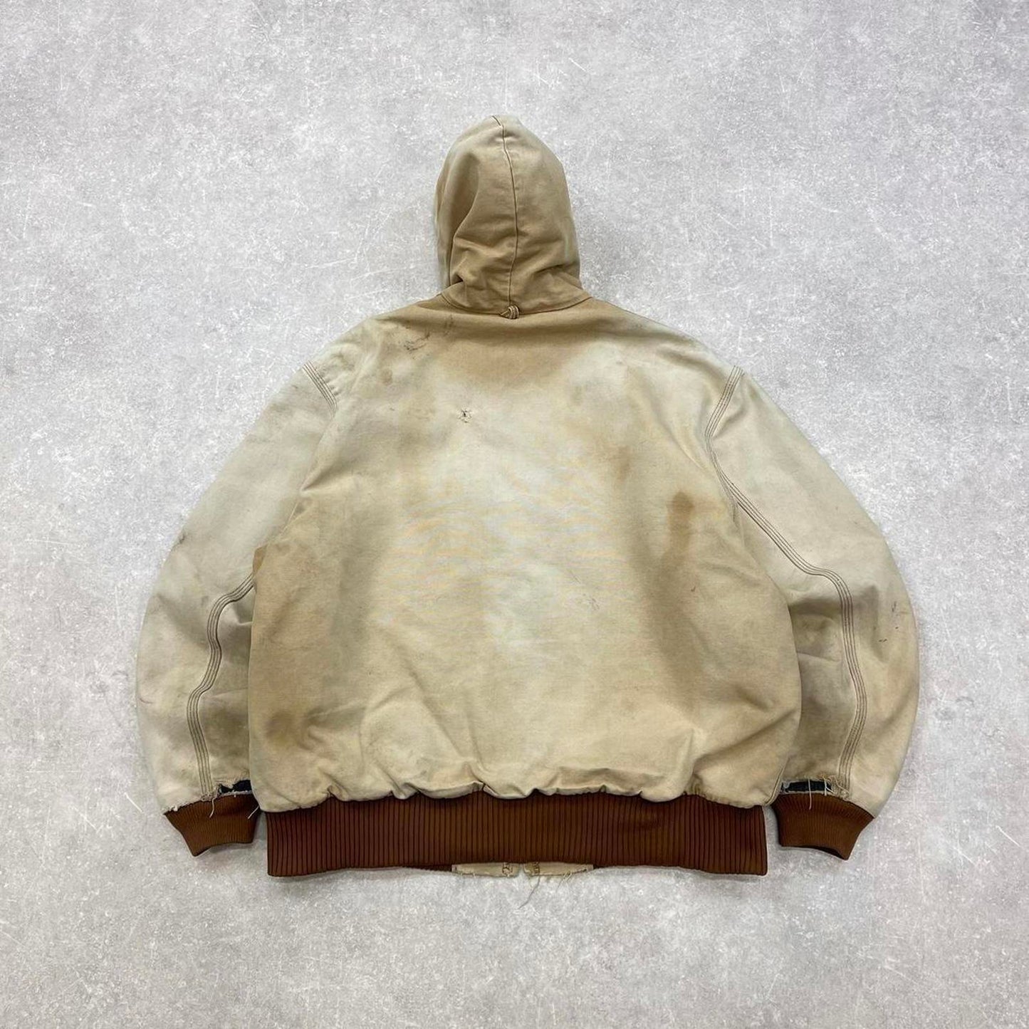 Vintage hooded Carhartt active jacket Large / X-Large distressed American